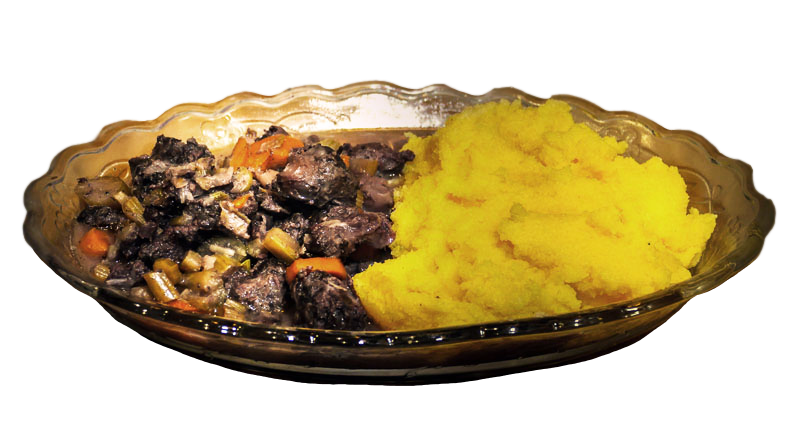 oca in salmì con polenta