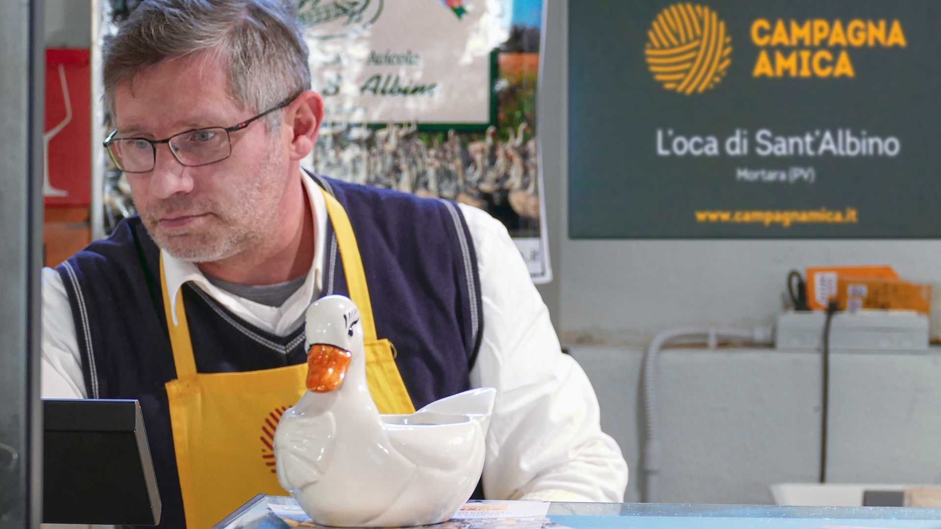 Davide Gallina Mercato Agricolo Porta Romana Stand Oca di Sant'Albino