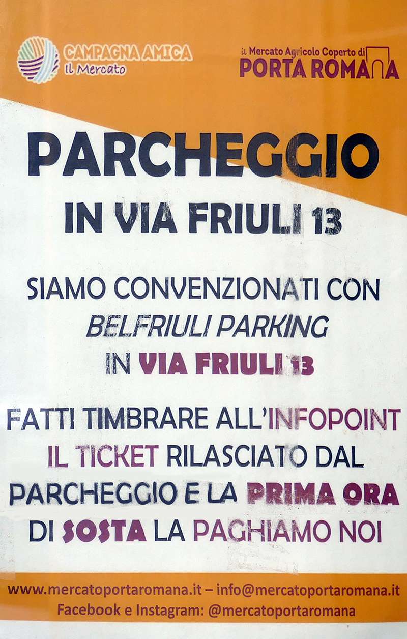 mercato agricolo via friuli milano parcheggio